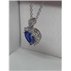 Image 2 : Titanic Blue Topaz Style heart shaped stone Pendant & necklace Set