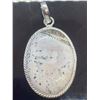 Image 1 : Oval Cut Dendrite Opal silver .925 pendant -approx 1 inch across