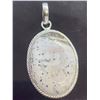 Image 2 : Oval Cut Dendrite Opal silver .925 pendant -approx 1 inch across