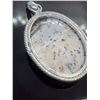 Image 3 : Oval Cut Dendrite Opal silver .925 pendant -approx 1 inch across
