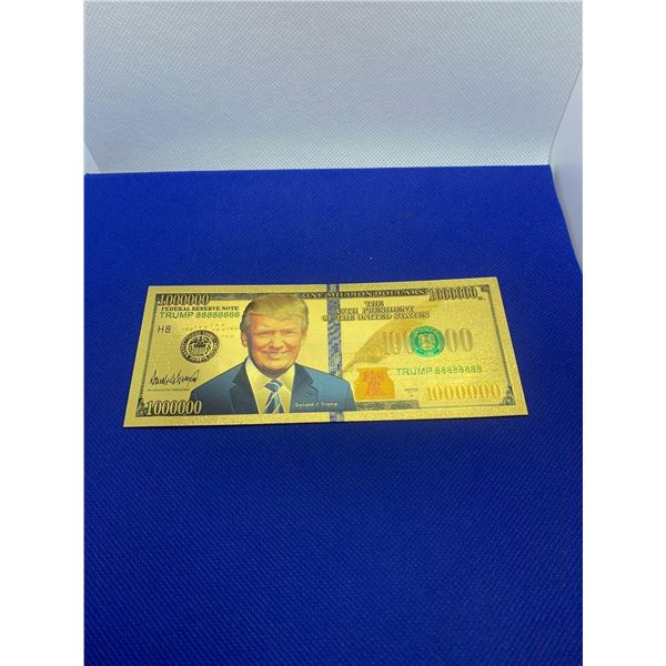 USA Donald Trump Commemorative 1000000  24K Carat  Federal Reserve Note.