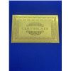 Image 1 : KL Laboratories pure 24K Gold Clad Bank Note Certificate