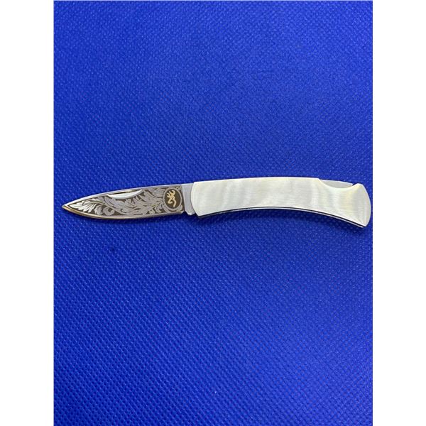 Browning Damascus Style Blade Folding Pocket Knife