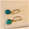 Image 3 : 14K Yellow Gold Paraiba Coloured Opal(3.25ct) Earrings (~weight 1.59g), Made in Canada, Appraised Re