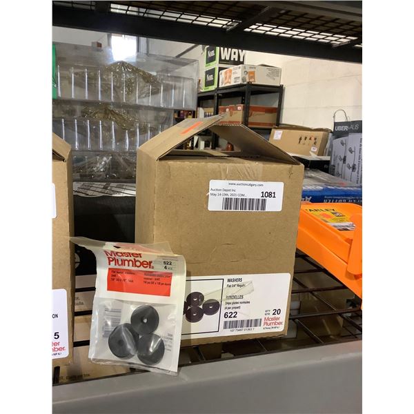 Case of 20 Master Plumber Flat Faucet Washers 3/4R