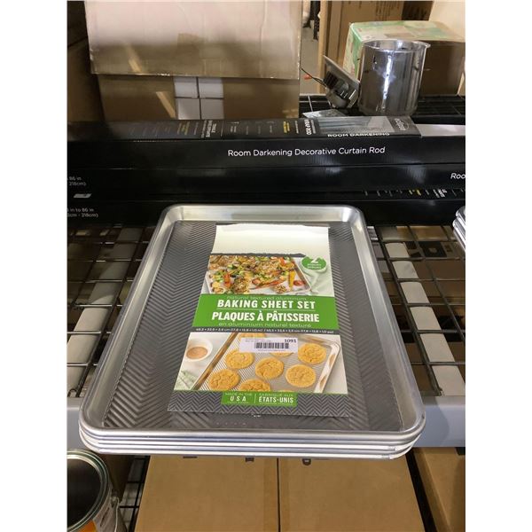 Natural Textured Aluminum Baking Sheet Lot of 5 (17.8in x 12.8in x 1.0in)