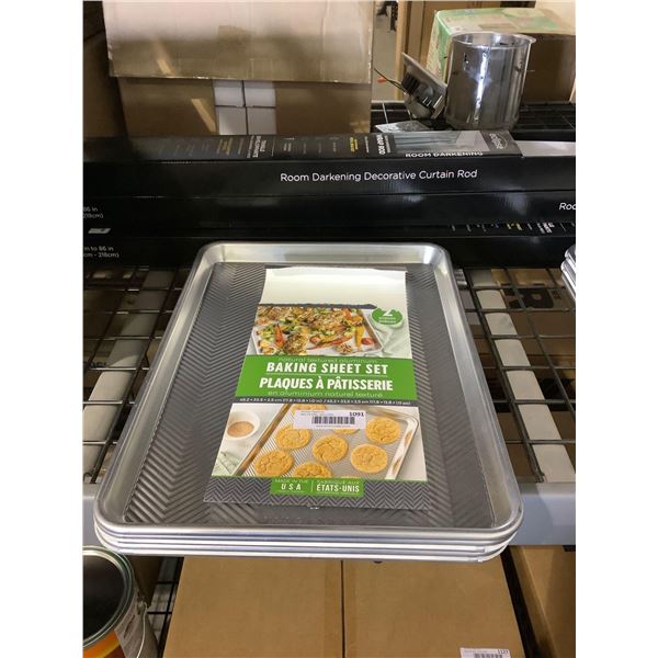 Natural Textured Aluminum Baking Sheet Lot of 5 (17.8in x 12.8in x 1.0in)