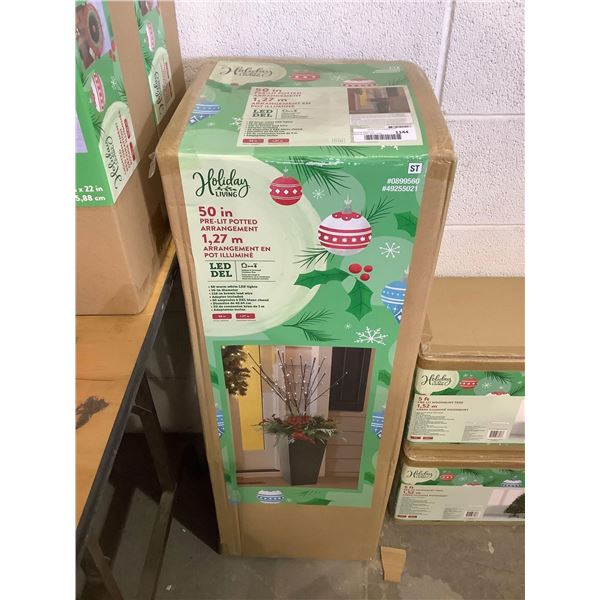 Holiday Living 50in Pre-Lit Potted Arrangement