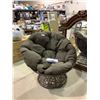 Image 1 : OSP Home Furnishings Wicker Papasan Chair with 360-Degree Swivel