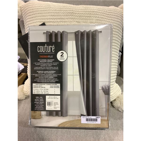 Couture ThermaPlus Blackout Insulated Curtain Panel - Charcoal (104in x 90in)