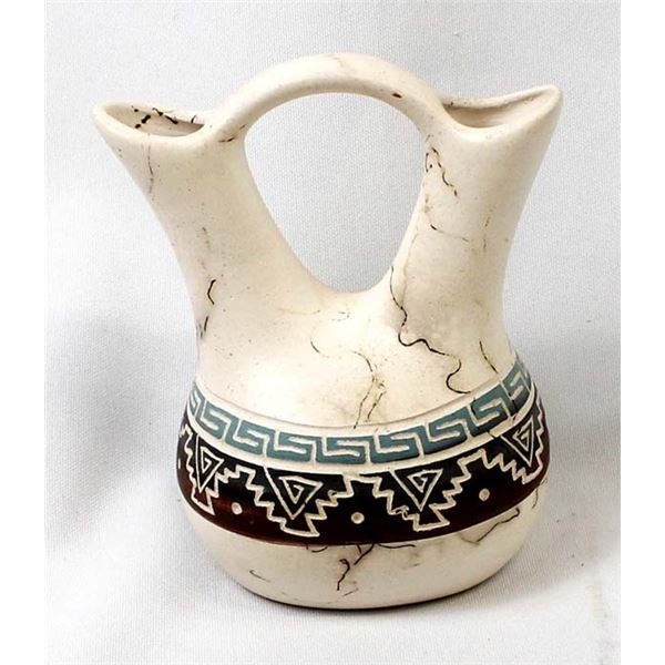 Navajo Horse Hair Ceramic Pottery Wedding Vase