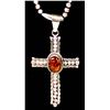 Image 2 : Native American Sterling Bead Necklace w/ Cross