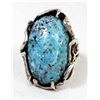 Image 1 : Navajo Sterling Persian Turquoise Ring, Size 9.5