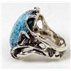 Image 3 : Navajo Sterling Persian Turquoise Ring, Size 9.5