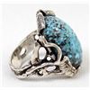 Image 4 : Navajo Sterling Persian Turquoise Ring, Size 9.5