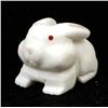 Image 4 : Zuni White Marble Rabbit Fetish by C. Yamutewa