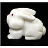 Image 5 : Zuni White Marble Rabbit Fetish by C. Yamutewa