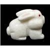 Image 7 : Zuni White Marble Rabbit Fetish by C. Yamutewa