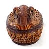 Image 3 : Hand-Woven Wicker Rattan Ram Shaped Lidded Basket