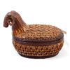 Image 7 : Hand-Woven Wicker Rattan Ram Shaped Lidded Basket