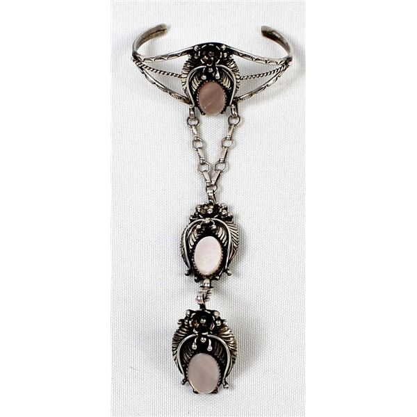 Navajo Sterling Mother of Pearl Slave Bracelet