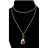 Image 1 : Zuni Sterling Inlay Quail Pendant Necklace