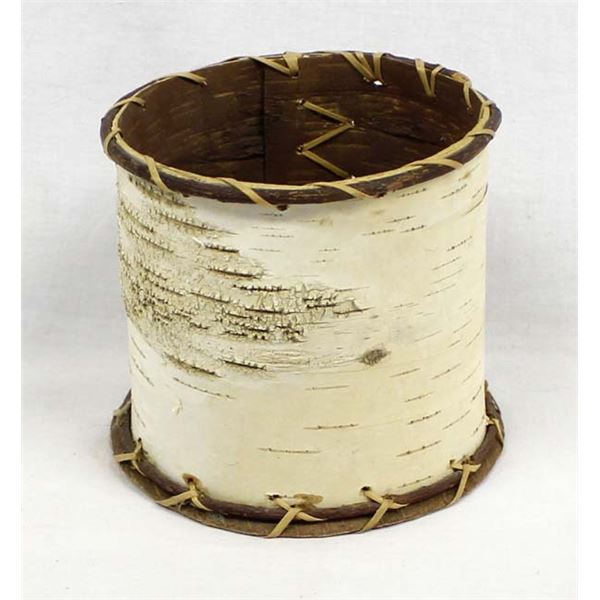 Native American Birch Bark Cylindrical Basket