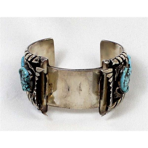 Vintage Navajo Sterling Turquoise Watch Bracelet