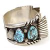 Image 4 : Vintage Navajo Sterling Turquoise Watch Bracelet