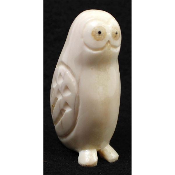Yup'ik Walrus Tusk Ivory Owl by Davis Uglwook