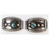 Image 1 : Navajo Old Pawn Sterling Turquoise Watch Tips