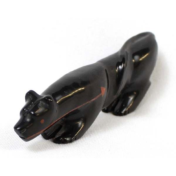 Zuni Carved Jet Mountain Lion Fetish, Quandelacy