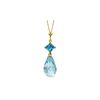 Genuine 5.5 ctw Blue Topaz Necklace 14KT Yellow Gold - REF-22T2A