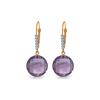 Image 1 : Genuine 10.75 ctw Amethyst & Diamond Earrings 14KT Rose Gold - REF-37N8R