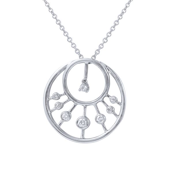 Natural 0.29 CTW Diamond Necklace 14K White Gold - REF-80R3K