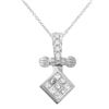 Image 1 : Natural 0.79 CTW Diamond & Princess Diamond Pendant 18K White Gold - REF-102M6F