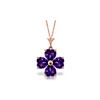 Image 1 : Genuine 3.8 ctw Amethyst Necklace 14KT Rose Gold - REF-42Y2F