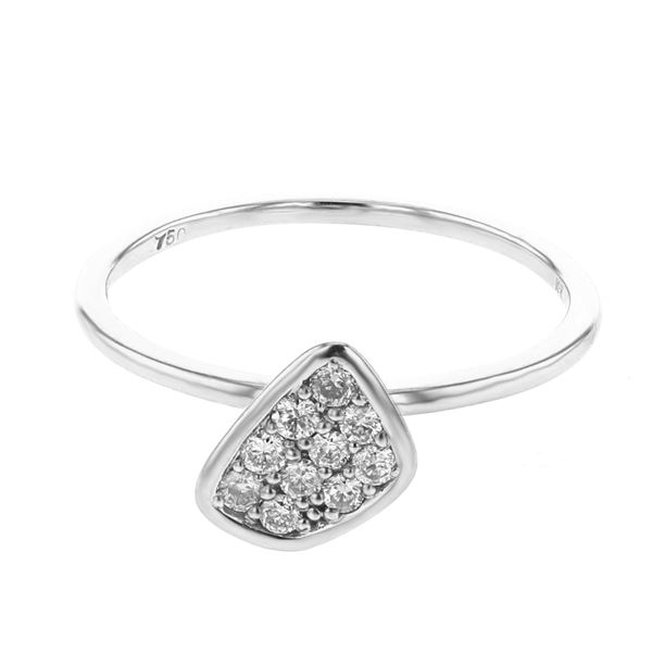 Natural 0.17 CTW Diamond Ring 18K White Gold - REF-36M9F