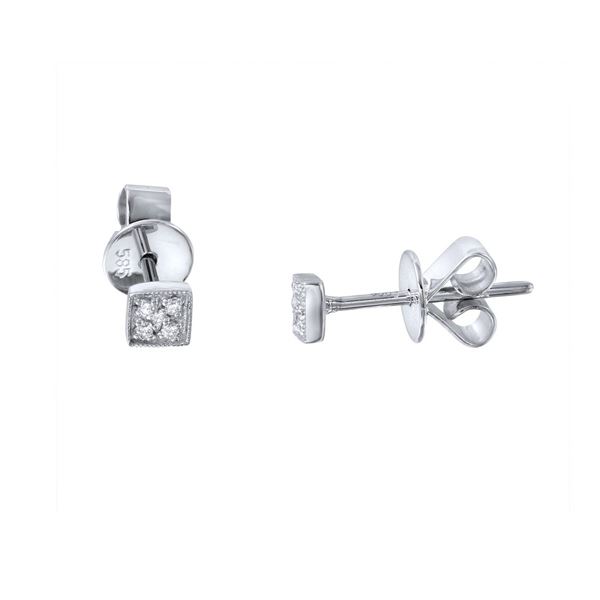 Natural 0.03 CTW Diamond Earrings 14K White Gold - REF-15Y3N