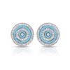 Image 1 : Natural 1.81 CTW Turquoise & Diamond Earrings 14K White Gold - REF-102H6W