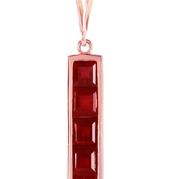 Genuine 2.5 ctw Ruby Necklace 14KT Rose Gold - REF-43A6K