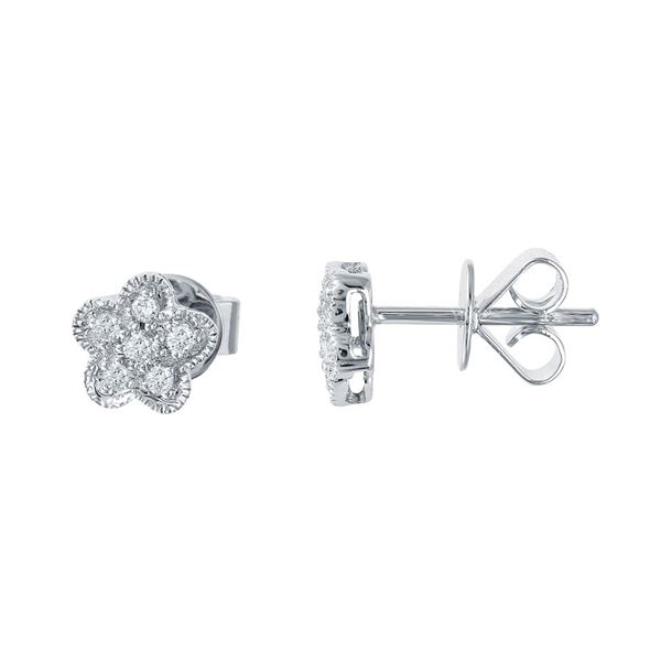 Natural 0.18 CTW Diamond Earrings 14K White Gold - REF-27H9W