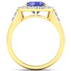 Image 2 : Natural 3.1 CTW Tanzanite & Diamond Ring 14K Yellow Gold - REF-117M5T