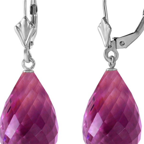 Genuine 14 ctw Amethyst Earrings 14KT White Gold - REF-28K5V