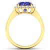 Image 2 : Natural 3.48 CTW Tanzanite & Diamond Ring 14K Yellow Gold - REF-143W7X