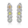 Image 1 : Natural 1.93 CTW Multi-Sapphire & Diamond Earrings 14K White Gold - REF-83F7M