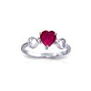 Image 1 : Genuine 1.01 ctw Ruby & Diamond Ring 14KT White Gold - REF-43A2K