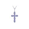 Image 1 : Genuine 1.50 ctw Tanzanite Necklace 14KT White Gold - REF-44H7X