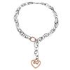 Image 1 : Natural 0.57 CTW Diamond Necklace 18K Two Tone Rose Gold - REF-409W5H