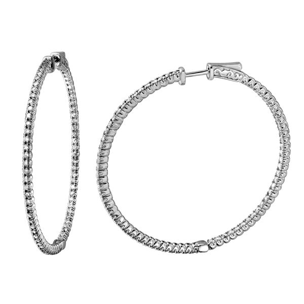 Natural 1.93 CTW Diamond Earrings 14K White Gold - REF-260N3Y